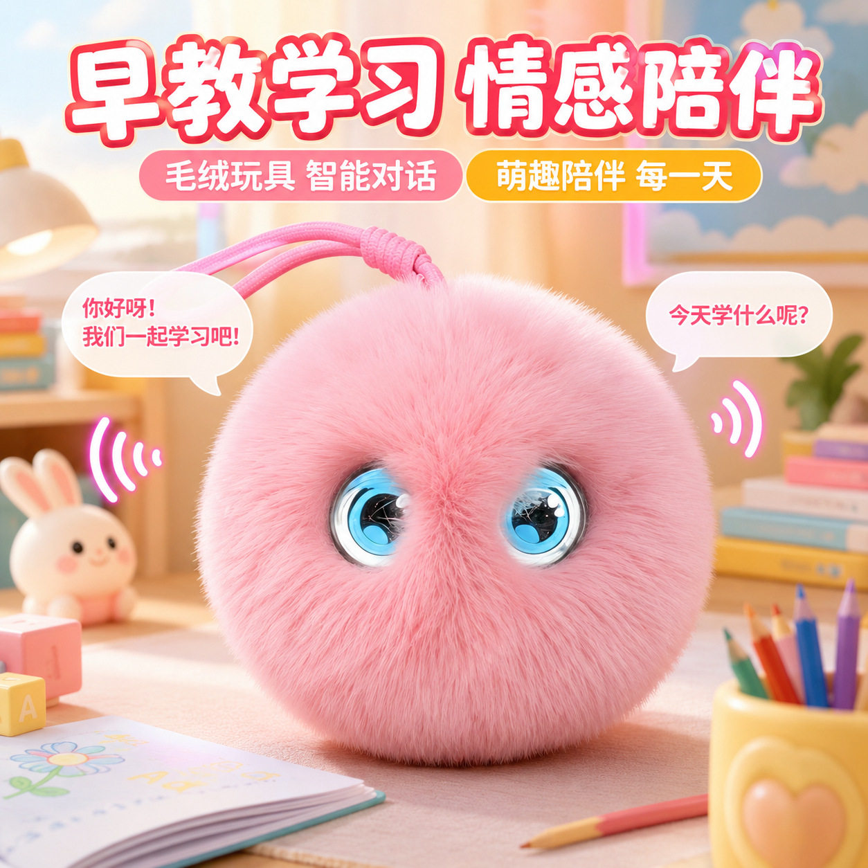 AI智能语音互动毛绒玩具儿童早教益智公仔宝宝学习陪伴玩偶现货
