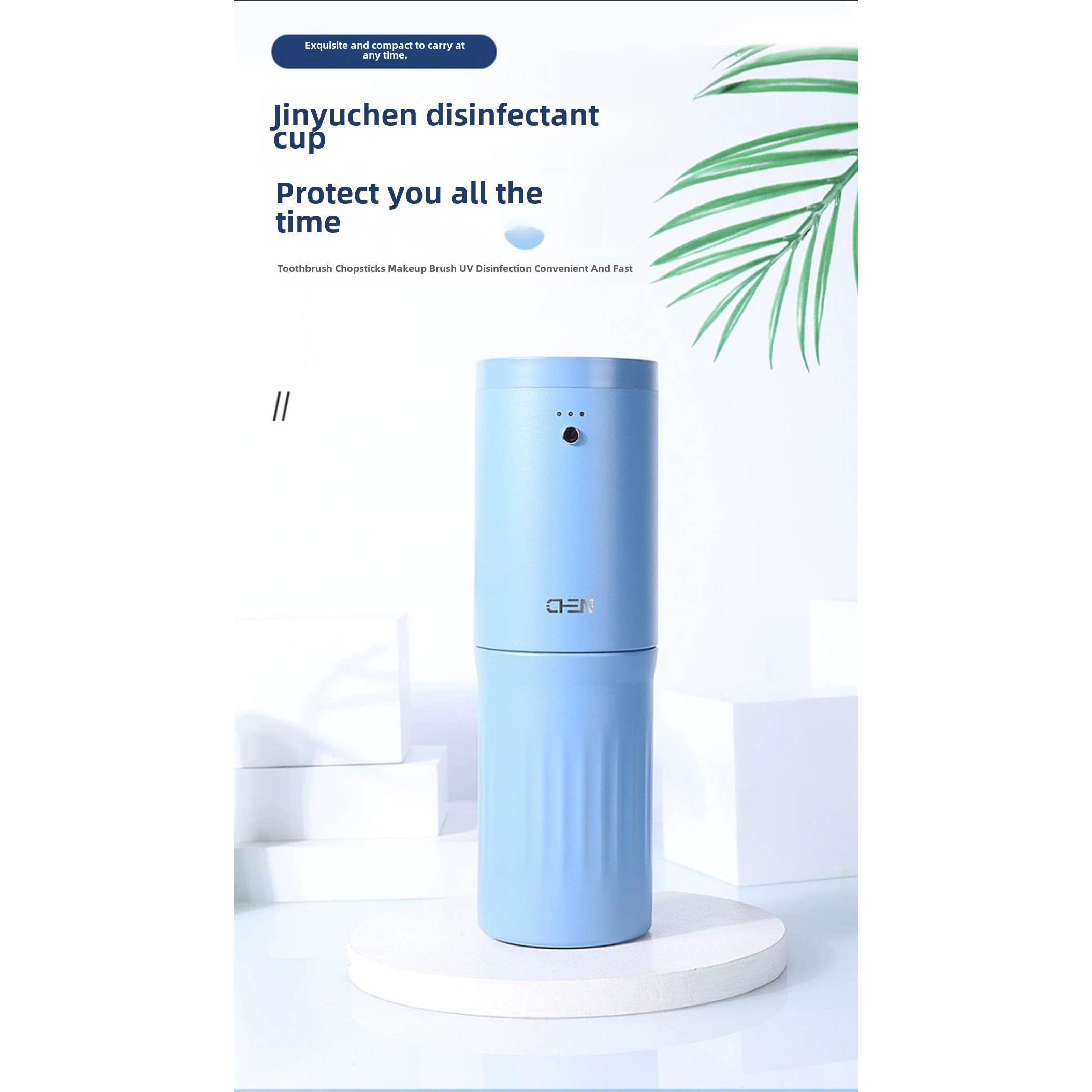 有创意的电器在外出时很容易携带。紫外线Uvc + Uva牙刷消毒瓶消