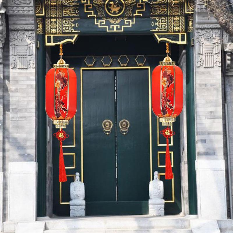 2025新款全铜宫灯阳台大门中式国风灯笼大红福字过年春节别墅户外