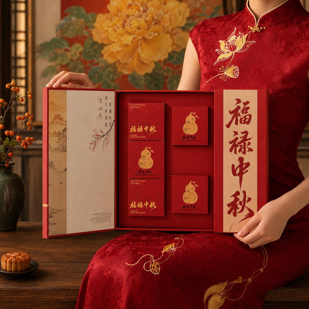 月饼盒空盒子2026新款中秋国风高级感6粒8粒装中秋节礼品包装盒