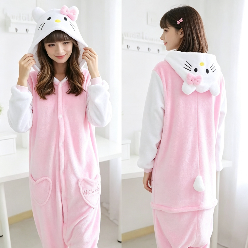 Onesie 凯蒂猫连体家居服法兰绒睡衣 角色扮演睡服Hello Kitty