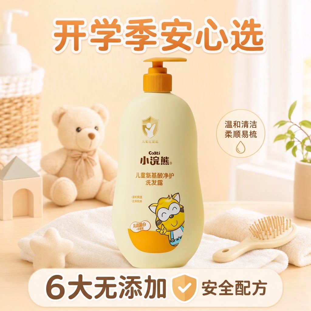 小浣熊儿童氨基酸柔顺保湿洗发水
