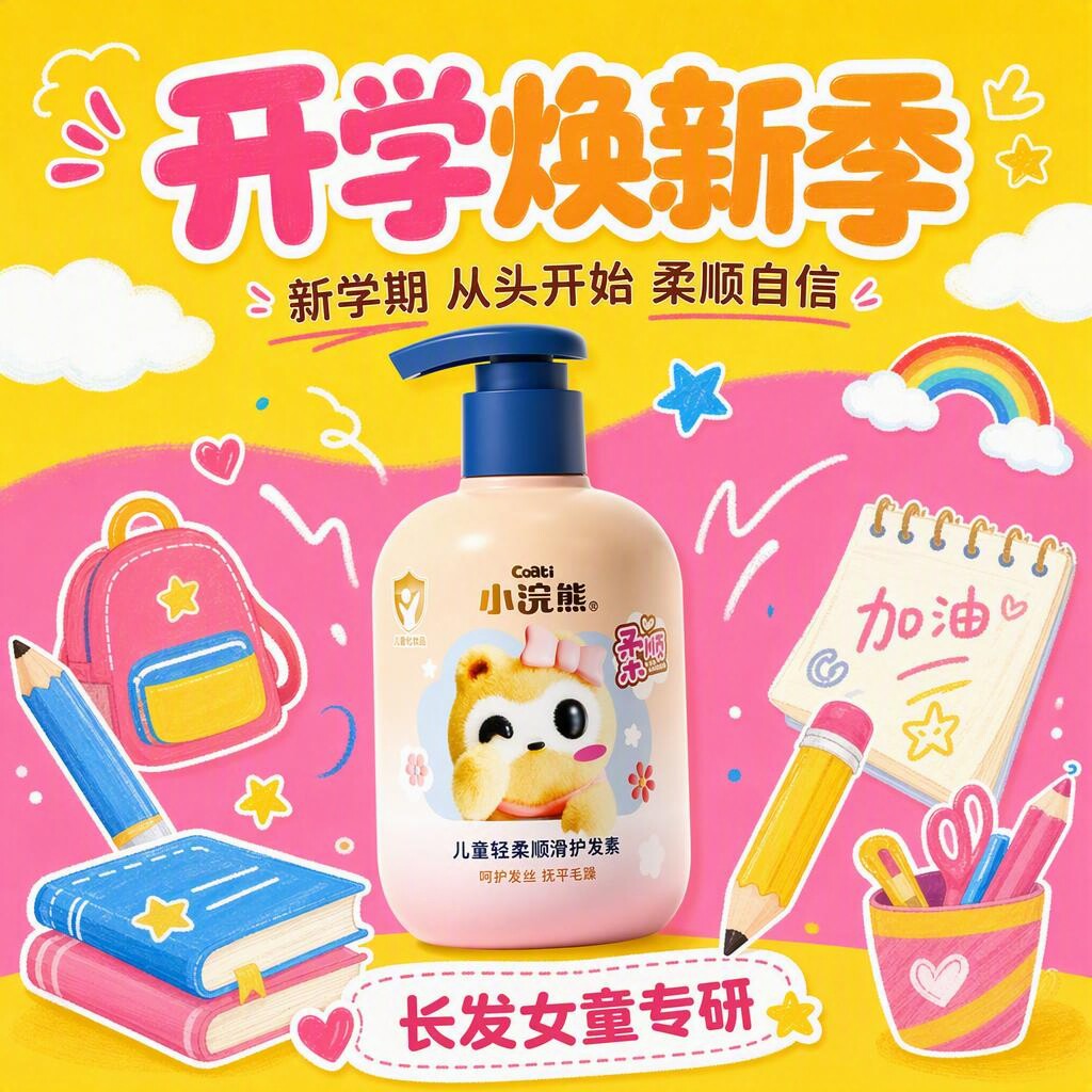 小浣熊女童专用柔顺去毛躁护发素