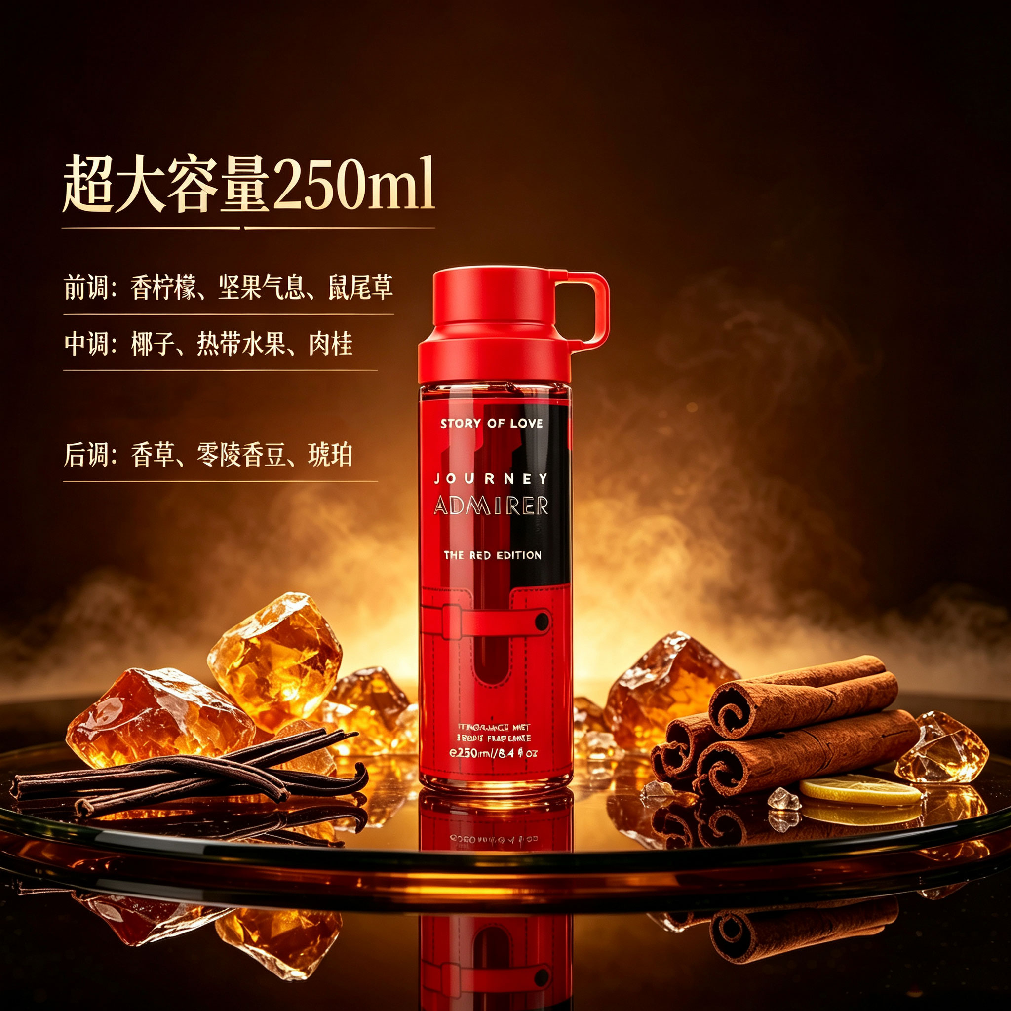 红色杯子香水超大容量250ml香水