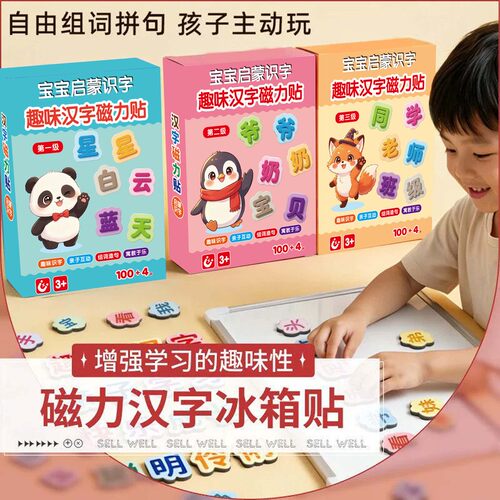 识字磁力贴幼小衔接启蒙冰箱贴