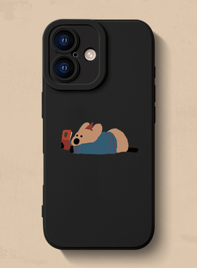 小黄玩手机iPhone17手机壳苹果14pro max个性13创意12高级11新款xr保护套mini男女15液态16硅胶se软简约8plus