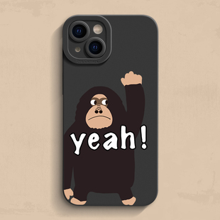 8plus搞怪11保护6套12 13创意mini男女6s全包16有趣se3防xr摔7 举手猩猩iPhone17手机壳15软苹果14pro max个性