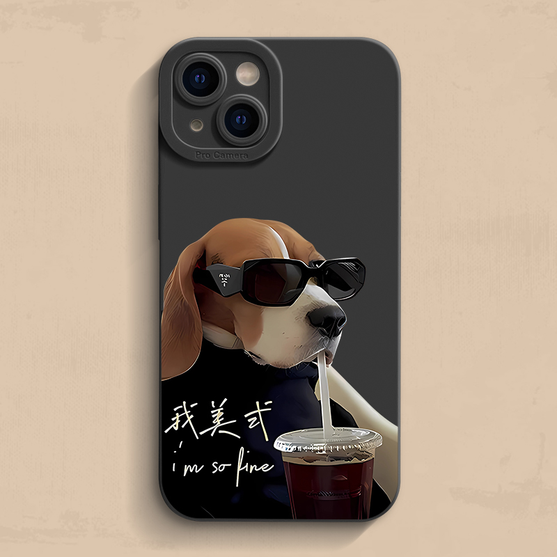 iPhone17美式墨镜狗手机壳