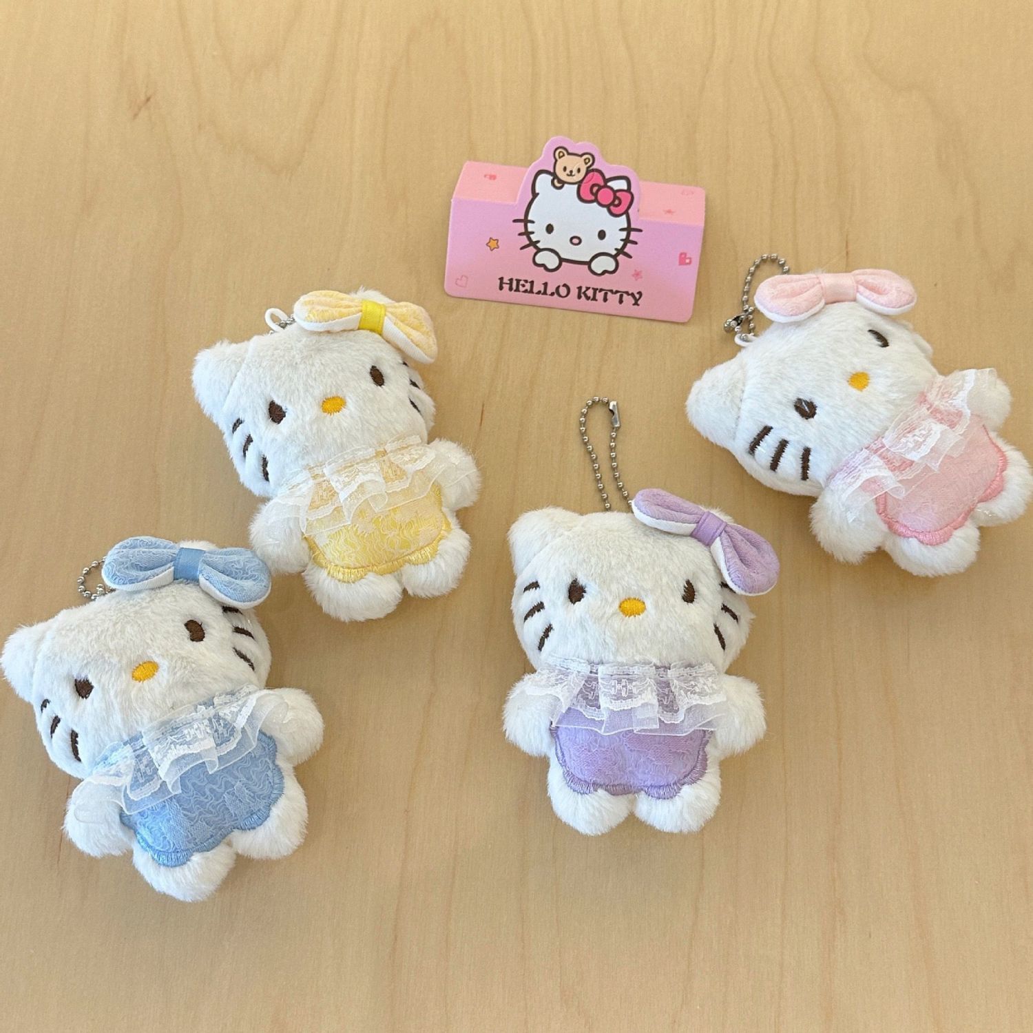 可爱穿裙子kitty猫挂件毛绒卡通少女心猫咪公仔学生包包挂饰玩偶