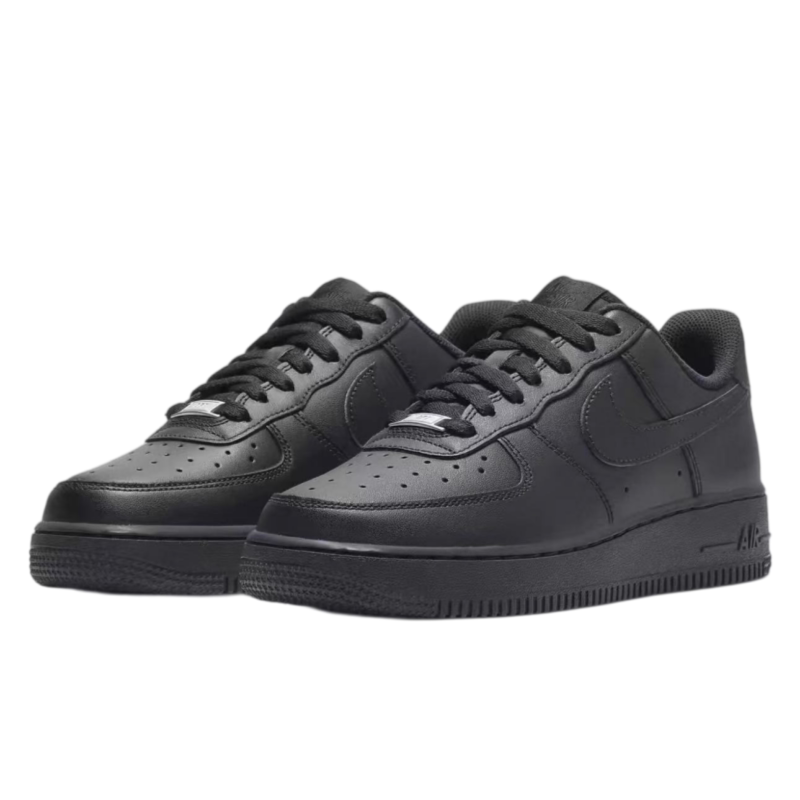 Nike Air Force 1 牛剖层革牛皮革减震透气板鞋纯黑_DD8959-001