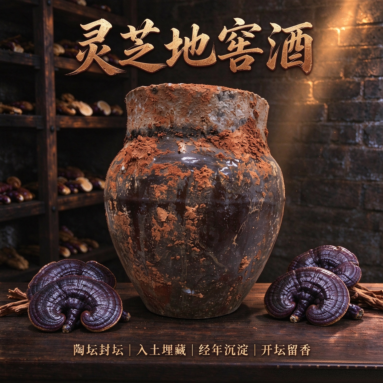 灵芝枸杞地窖酒10斤40度药材泡酒
