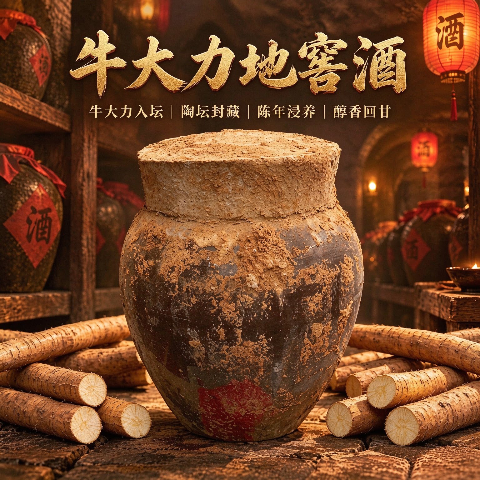 广东深山牛大力地窖酒10斤40度纯粮食滋补酒枸杞养生药材泡酒正宗