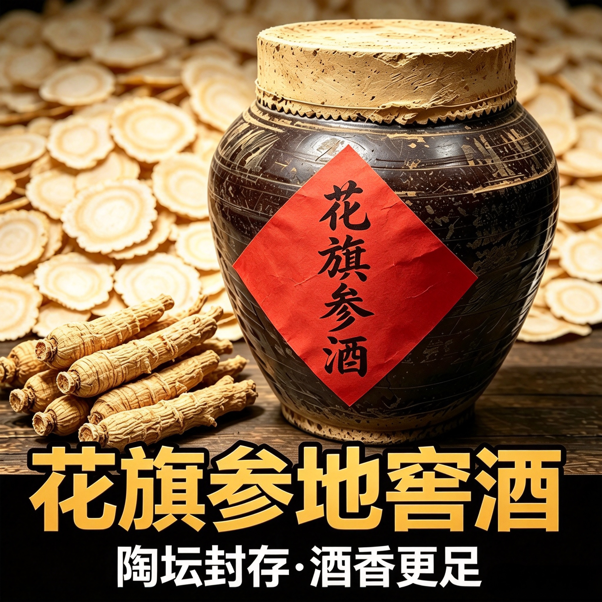 花旗参地窖酒10斤40度人参枸杞酒