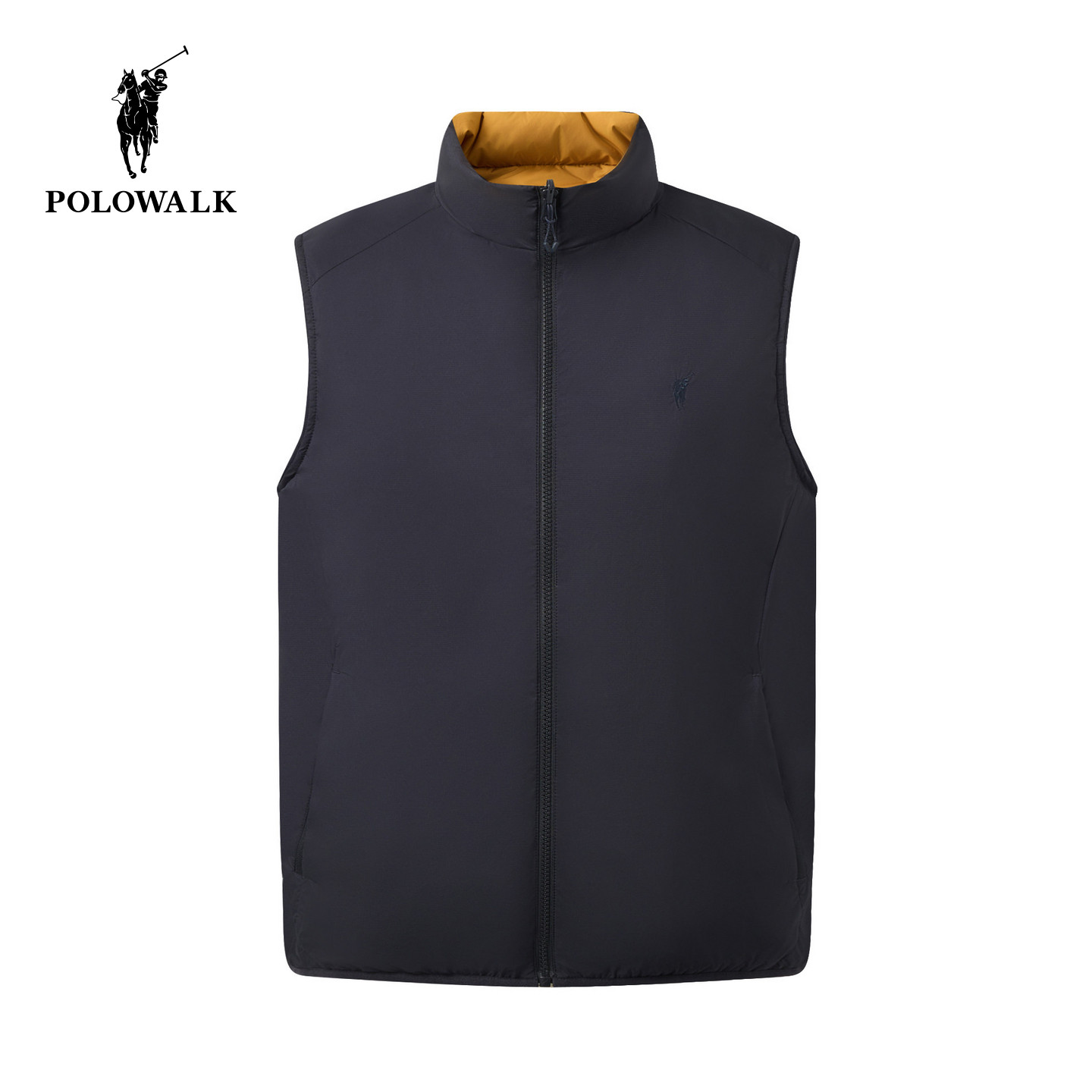 POLOWALK男士双面穿立领羽绒背心2026冬季新品90%鸭绒保暖马甲
