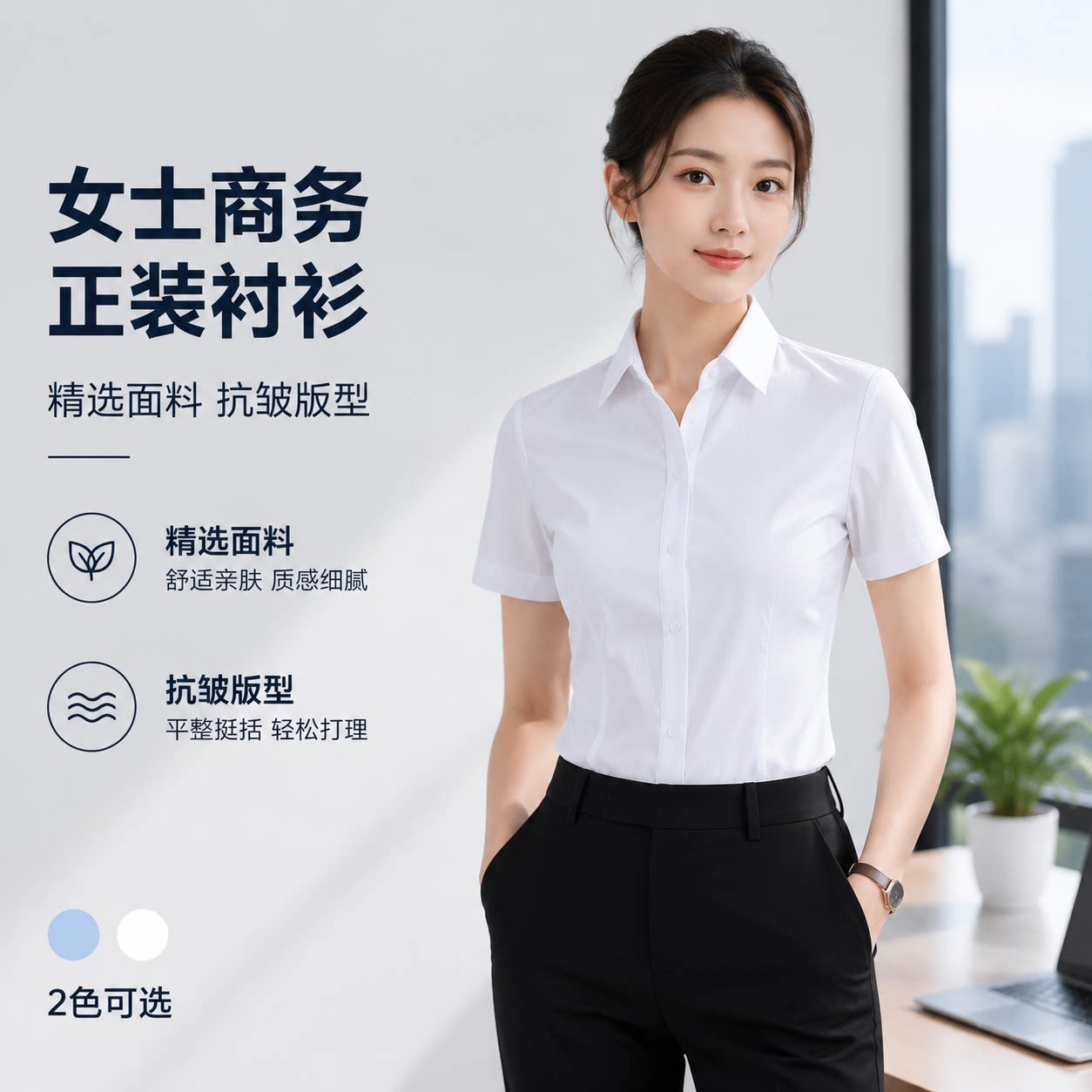 职场女款短袖长袖衬衫
