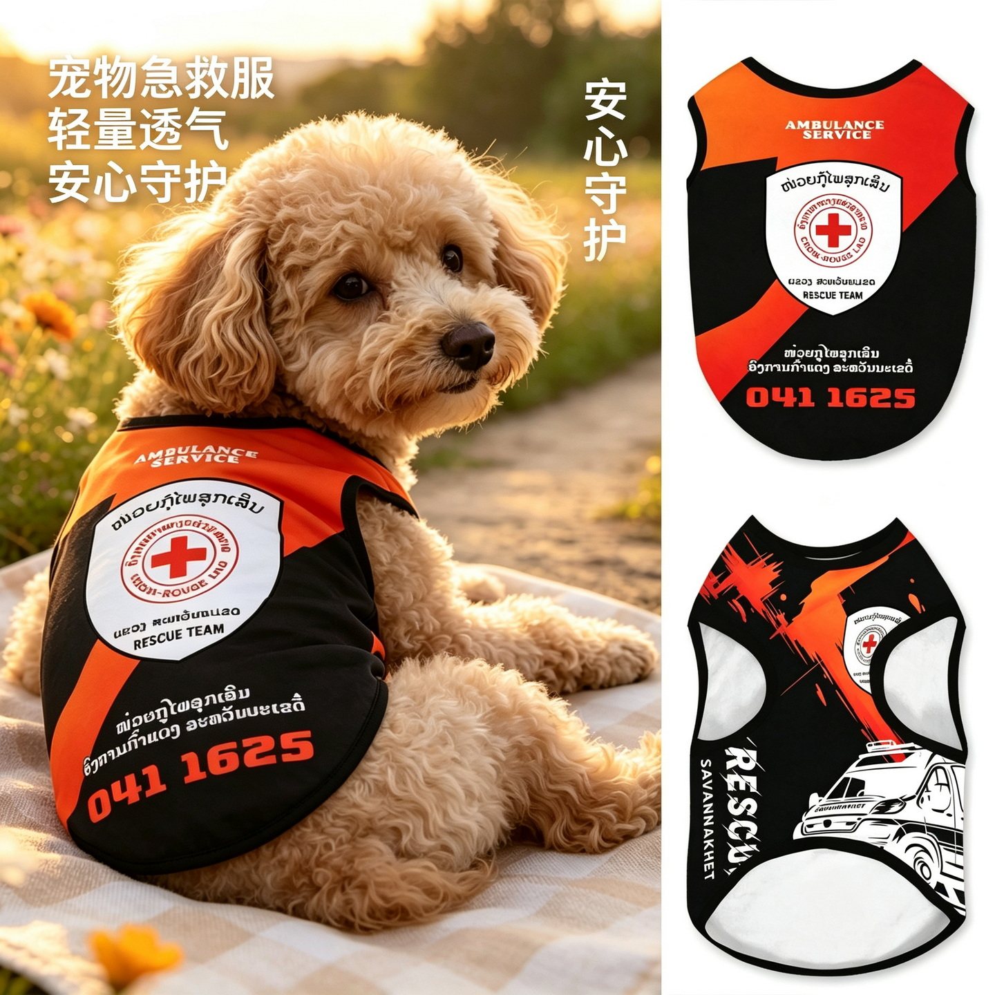 急救救援小队宠物背心泰迪柯基萨摩耶衣服大中小型防掉毛狗狗猫咪