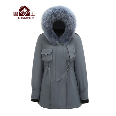 兽王通勤风兔毛内胆狐狸毛领皮草