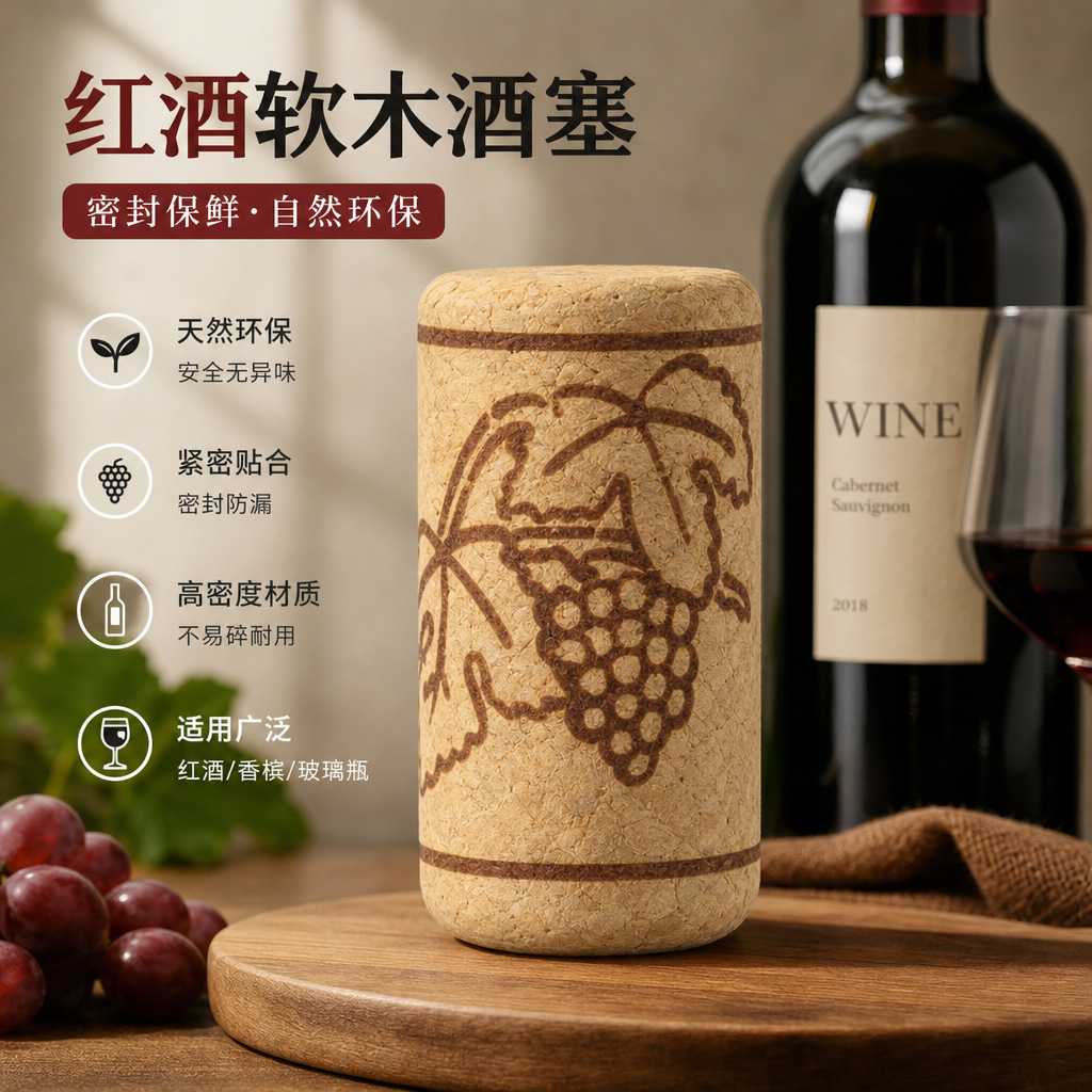 葡萄酒软木塞子红酒塞软木塞酒瓶盖胶帽密封塞红酒瓶橡木塞酒瓶
