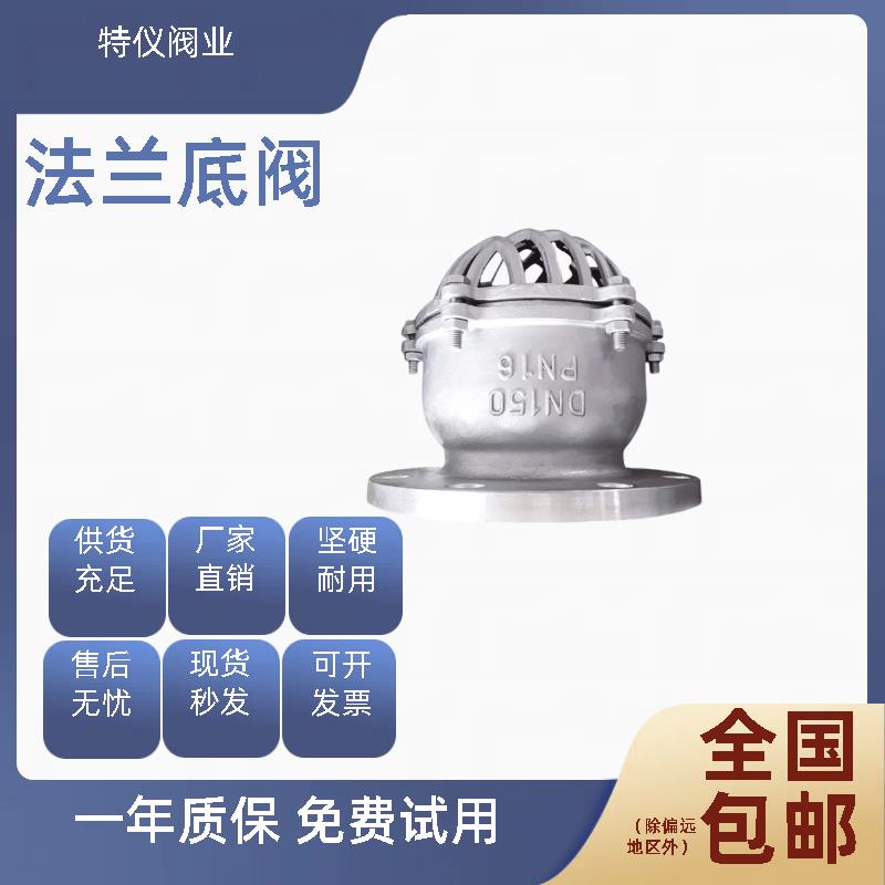 304不锈钢法兰底阀H42W-16P/6P/10P水泵吸水底阀DN80升降式井底阀图片