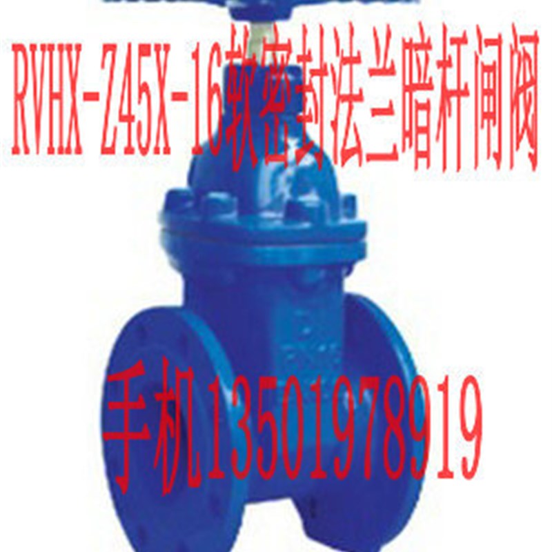 上海阀门-RVHX-Z45X-16法兰暗杆弹性软座封软密封闸阀DN80自来水