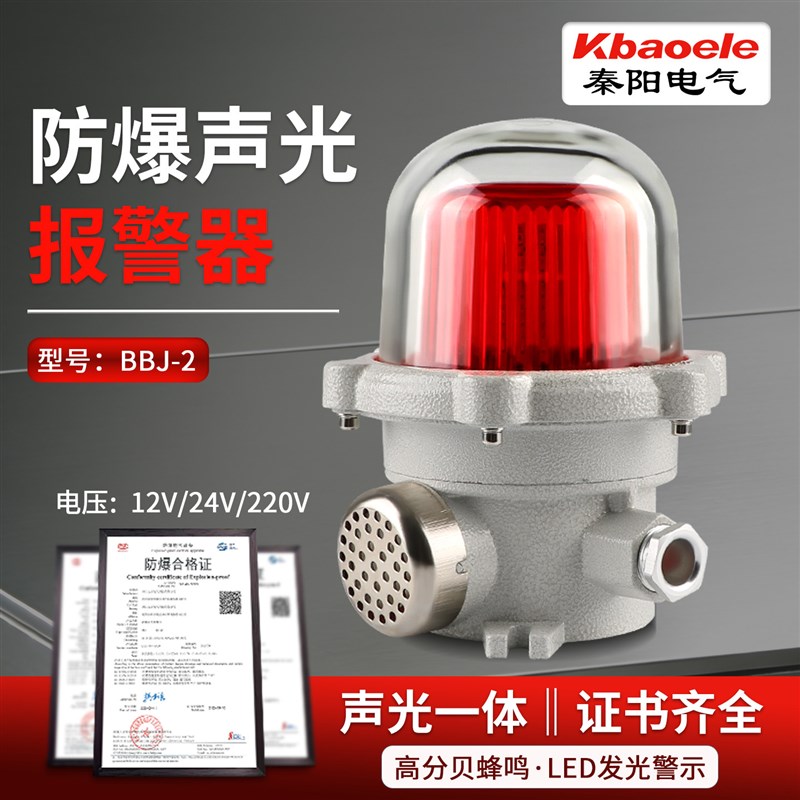 BBJ-2防爆声光报警器LED报警灯24V信号灯220V警示器声光警报灯12V