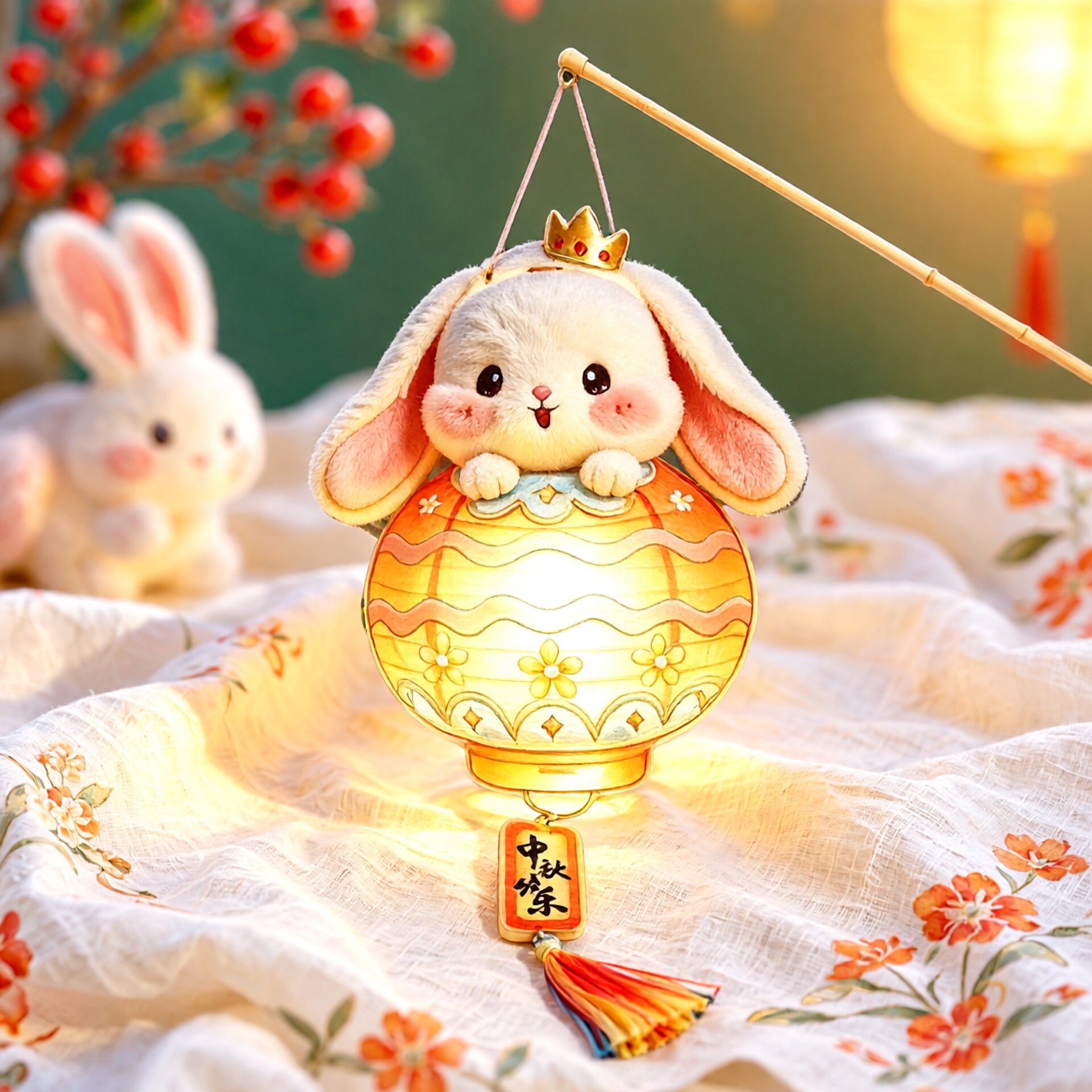 儿童手提玉兔灯笼中秋古风花灯