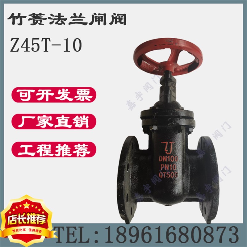 ZJ竹箦Z45T-10法兰闸阀法兰铁制闸阀暗杆铜芯 DN50 65 80 100 125