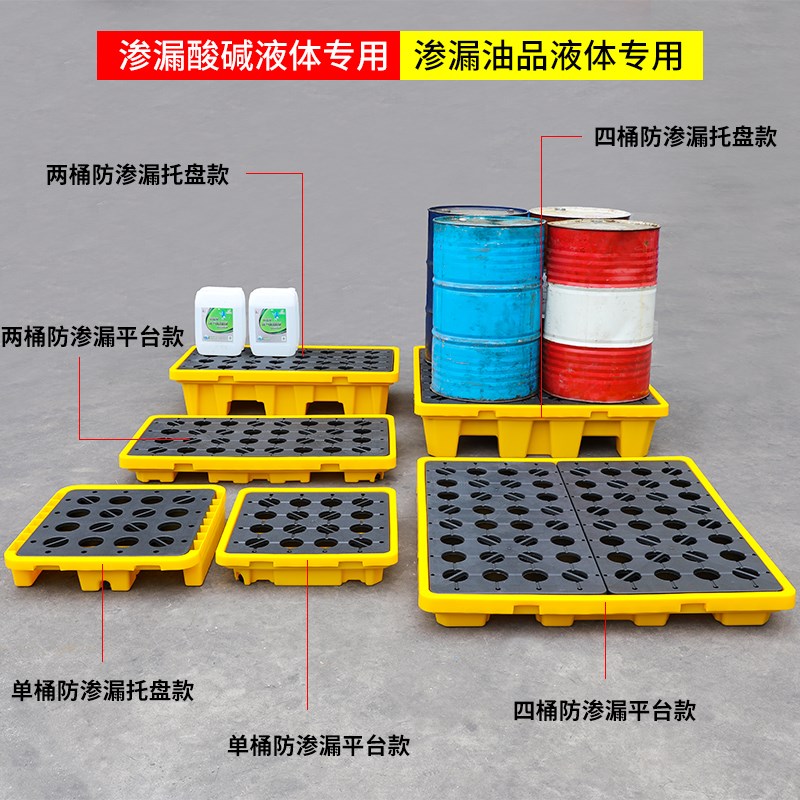 防渗漏托盘危废防泄漏化学品防渗防溢防漏塑料平台机油桶盛漏卡板