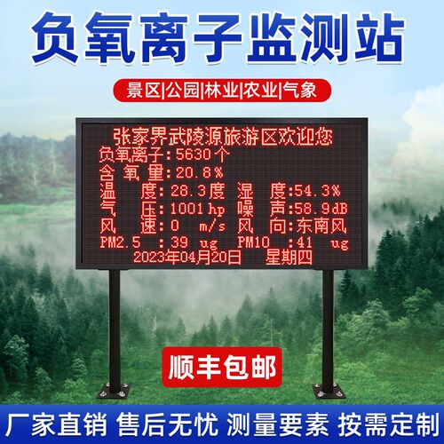 负氧离子监测站景区公园小区森林空气质量检测仪生态环境气象站