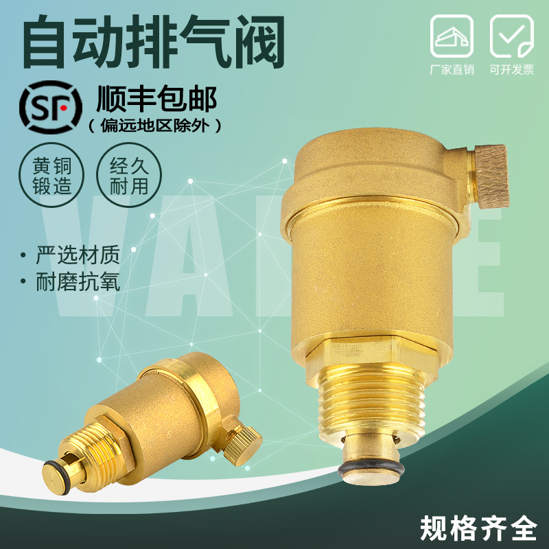全铜自动排气阀家用暖气片50地暖25分水器20水管4分6分1寸2寸dn15图片