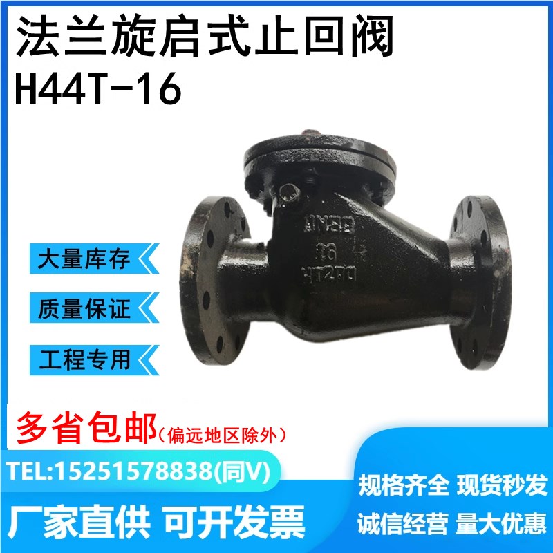H44T-16铸铁法兰旋启式止回阀国标铜芯止逆阀DN40 50 65 80 100