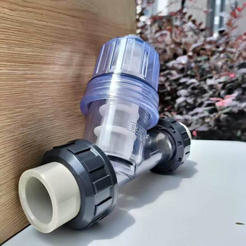 管道式塑料Y型过滤器 PPR热熔Y过滤器液体30目60目80目滤网水处理