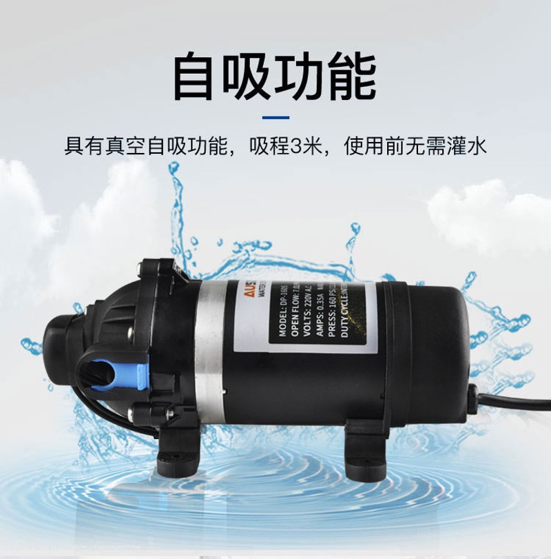 DP160S高压雾化泵220V电动自吸隔膜泵小型喷雾器喷药泵地暖清洗泵