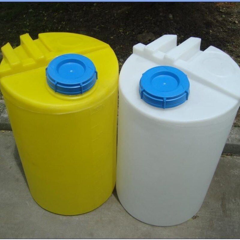 白/黄色大塑料水桶箱 100/200L 立式搅拌PE 加药桶 纯净储水圆桶