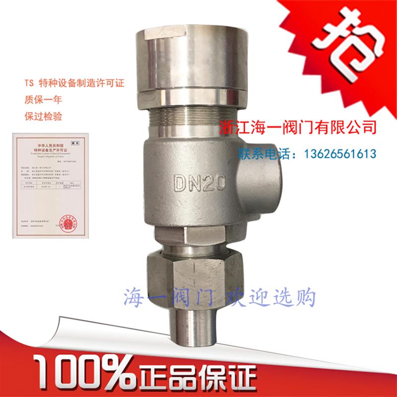 海一阀门A21H-16P DN15不锈钢304 CF8弹簧微启式安全阀储气罐氧气
