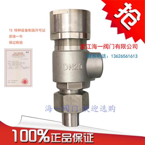 海一阀门A21H-16P DN15不锈钢304 CF8弹簧微启式安全阀储气罐氧气