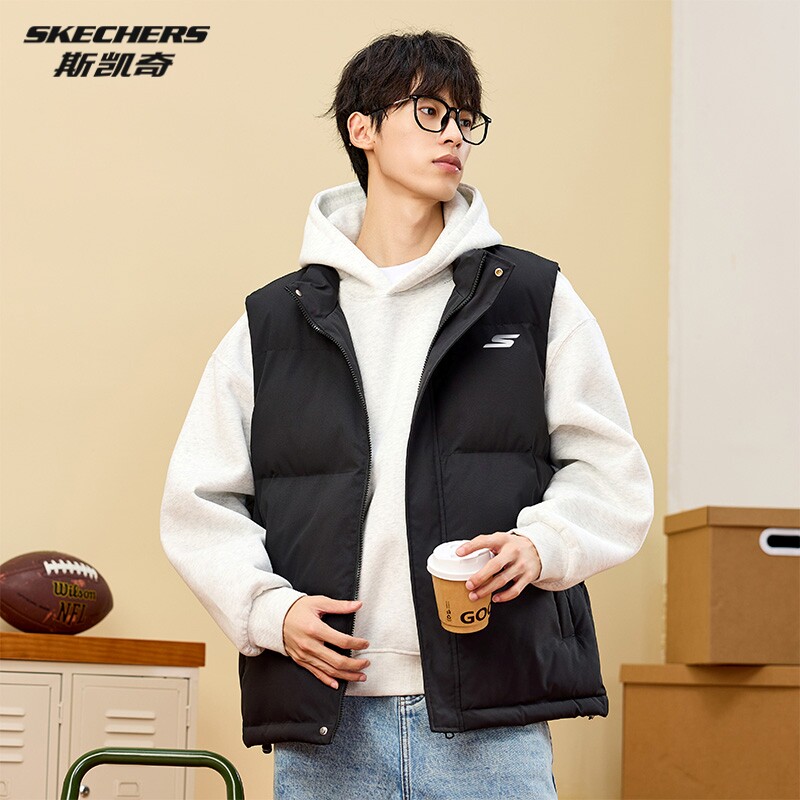 斯凯奇官方棉服马甲男款图片