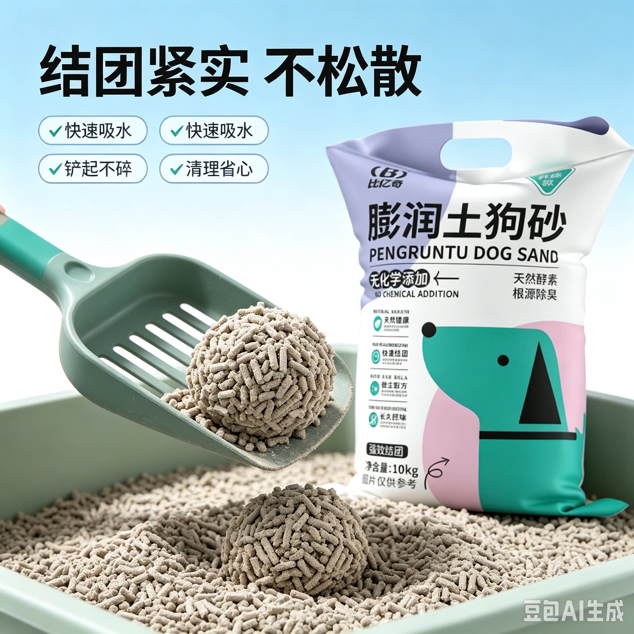 比亿奇无尘膨润土狗砂 秒结团不猫砂