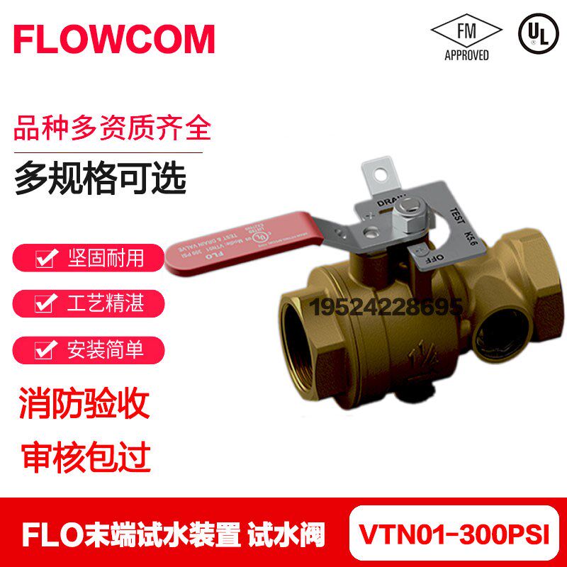 FLO带视窗末端试水装置300PSI TYCO泰科试水阀FM UL认证DN25-DN50