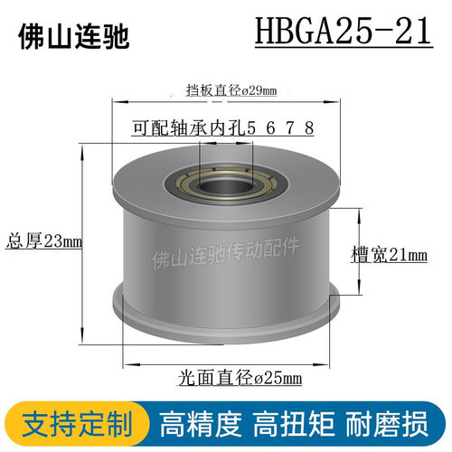 同步轮涨紧轮 调节导向轮惰轮HBGA25-21  HBGA25-16-FC27光轮平皮