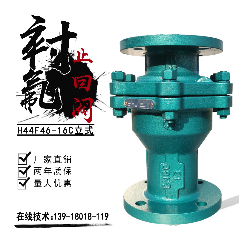 衬氟止回阀旋启耐酸碱防腐蚀不锈钢碳钢衬四氟单向逆止阀门H44F46