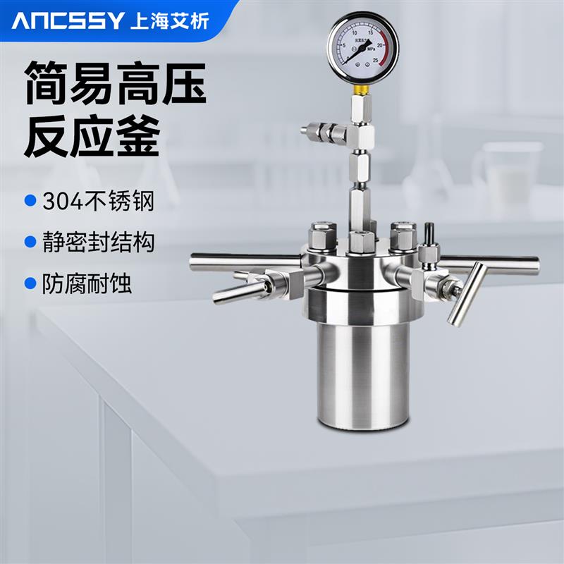 艾析CF型简易不锈钢反应釜实验室不锈钢防腐蚀耐高温高压仪器设备
