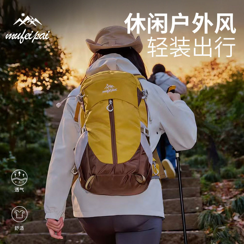 新款大容量登山包户外运动徒步双肩包工装骑行电脑包大学生书包女