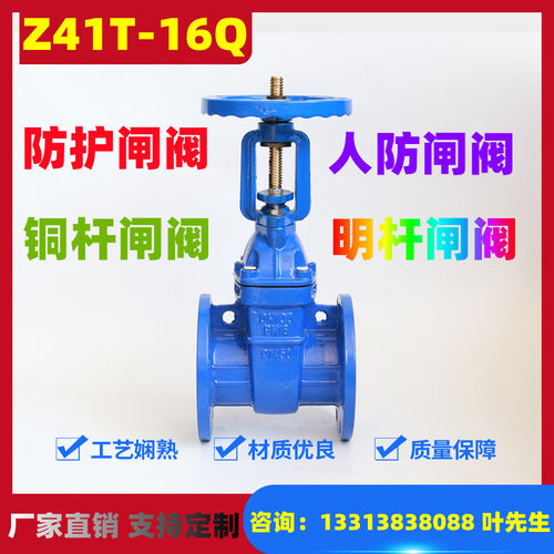 法兰明杆闸阀 Z41T-16Q铜芯铜阀杆硬密封阀门 防护闸阀 人防闸阀