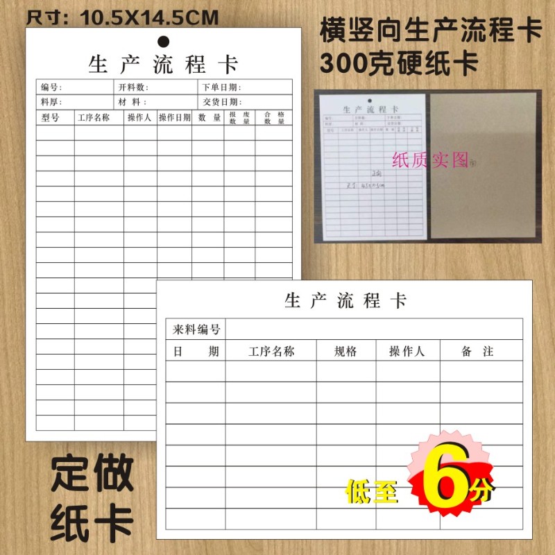工厂通用车间生产工序流程卡工艺流转卡产品物料标识卡合格不良品