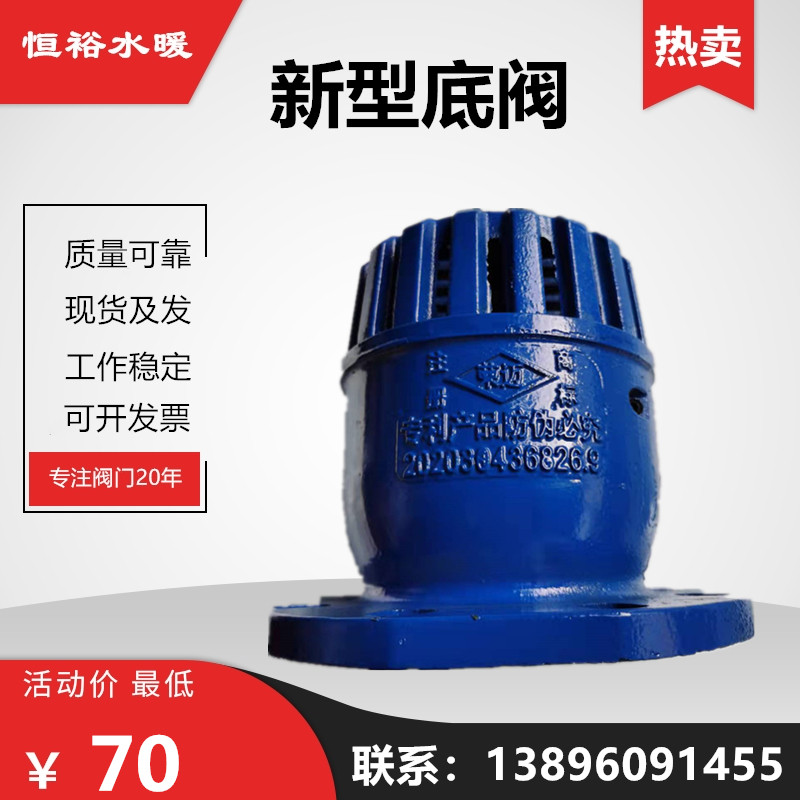 H42X-10/16Q新型法兰底阀水泵吸水铸铁大流量止回阀DN100