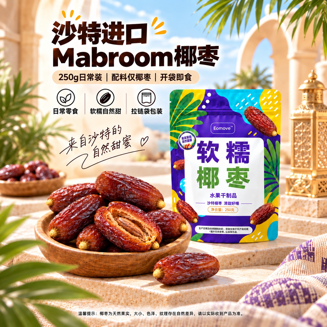 沙特进口玛布容大椰枣健康小零食