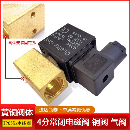 4分小型电磁阀 水阀 气阀 防水 AC220V DC24V现货 带固定孔 SANYE