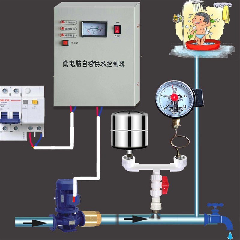 自动控制水泵启动关水龙头停止工厂工地高层供水代替变频器压力罐