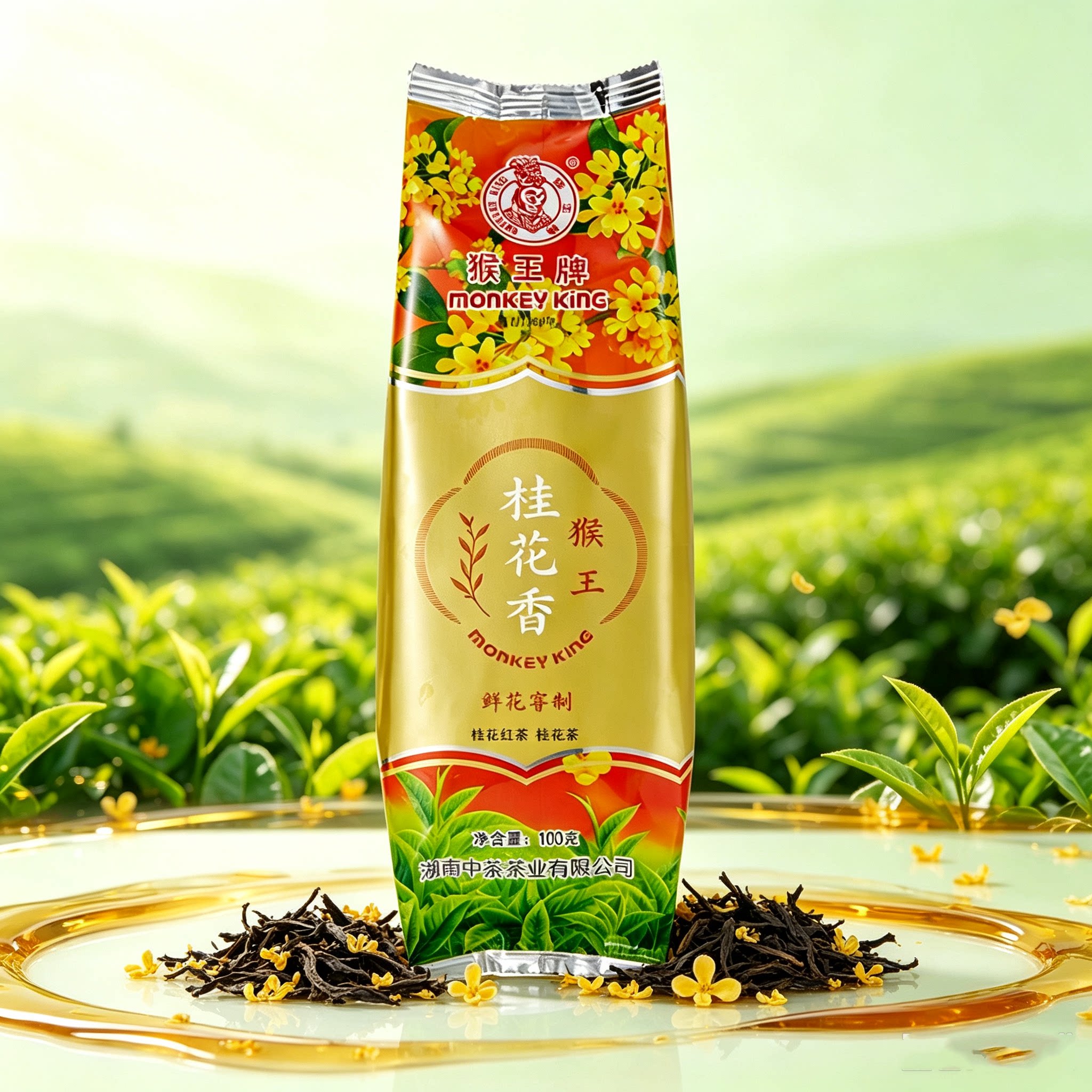 猴王牌桂花红茶花茶100g*2袋图片